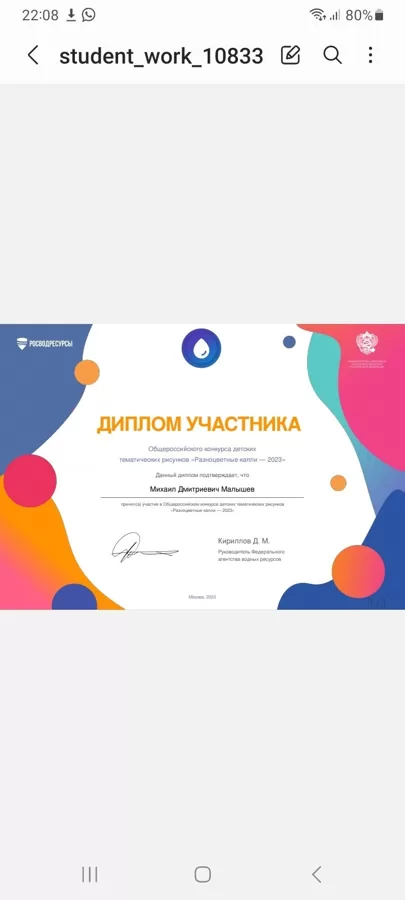 экологический общероссийский конкурс "Разноцветные капли"